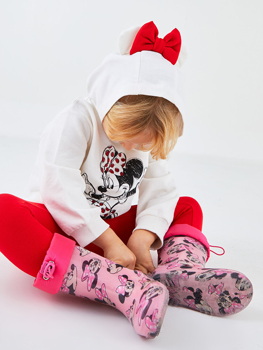 Ensemble Sweat-Shirt à Capuche et Pantalon Legging Imprimé Minnie Mouse en Coton à Manches Longues pour Bébé Fille (Lot de 2)-9