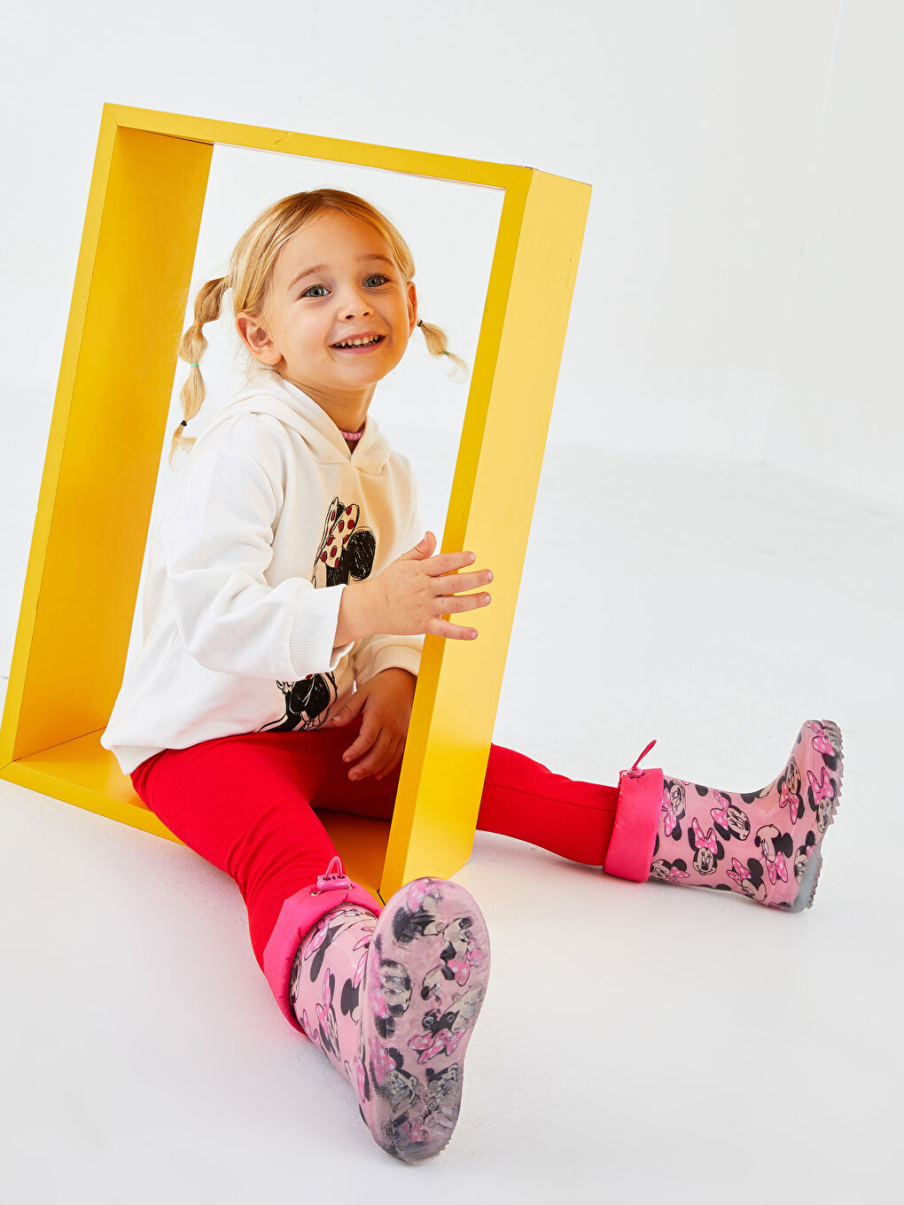 Ensemble Sweat-Shirt à Capuche et Pantalon Legging Imprimé Minnie Mouse en Coton à Manches Longues pour Bébé Fille (Lot de 2)