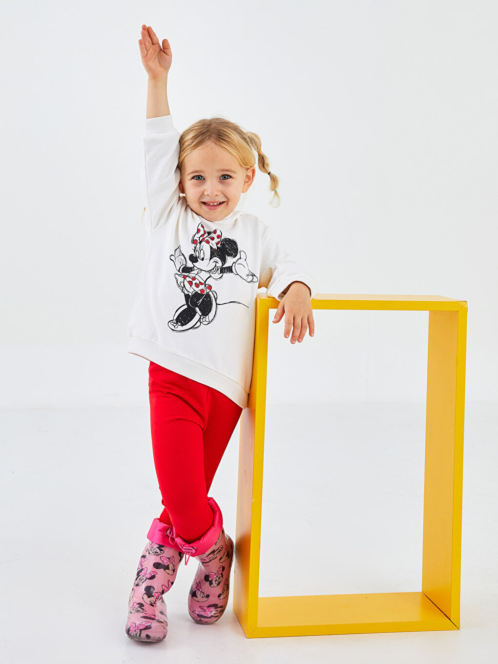 Ensemble Sweat-Shirt à Capuche et Pantalon Legging Imprimé Minnie Mouse en Coton à Manches Longues pour Bébé Fille (Lot de 2)-1