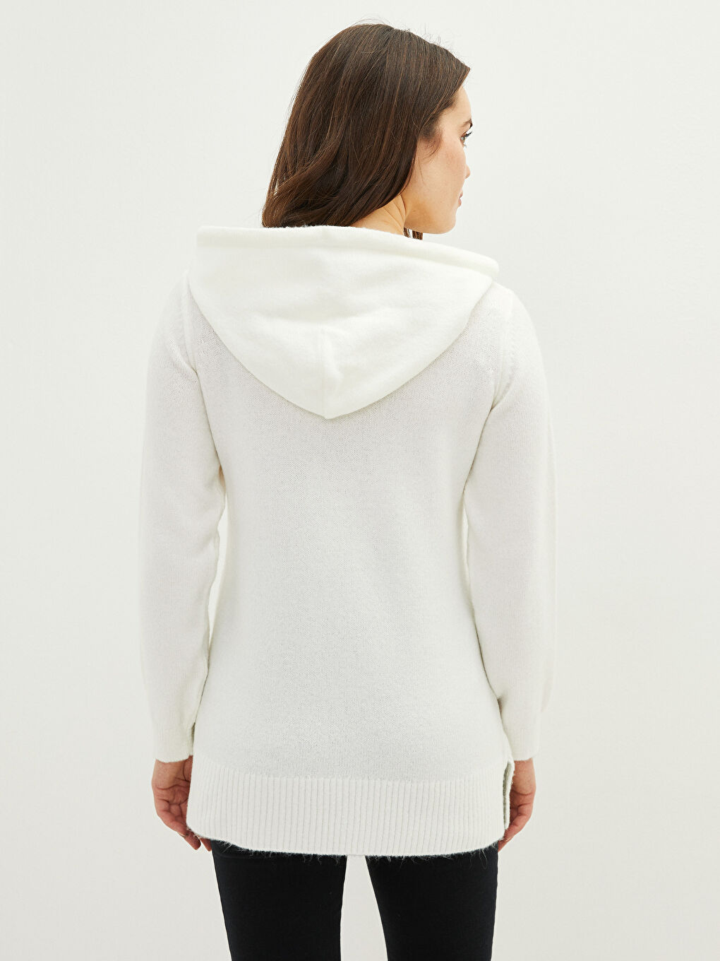LCWAIKIKI Maternity Hooded Plain Long Sleeve Maternity Thick Knitwear Sweater -W1GD14Z8-RUX