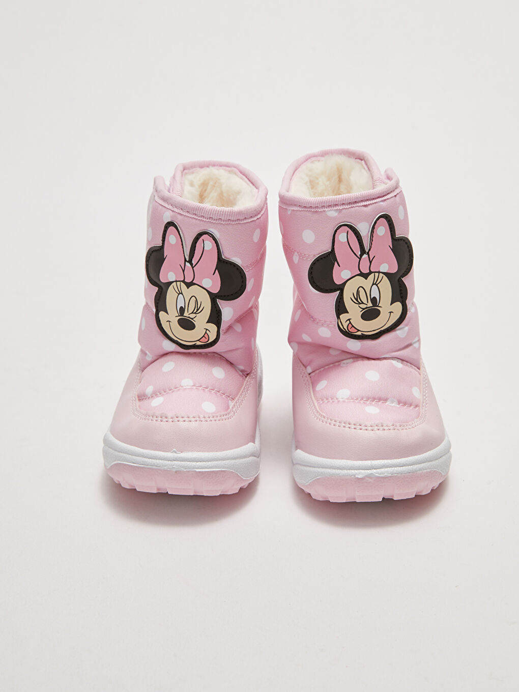 Minnie Mouse Licensed Patch Detail Printed Velcro Closure Baby Girl Snow Boots-3