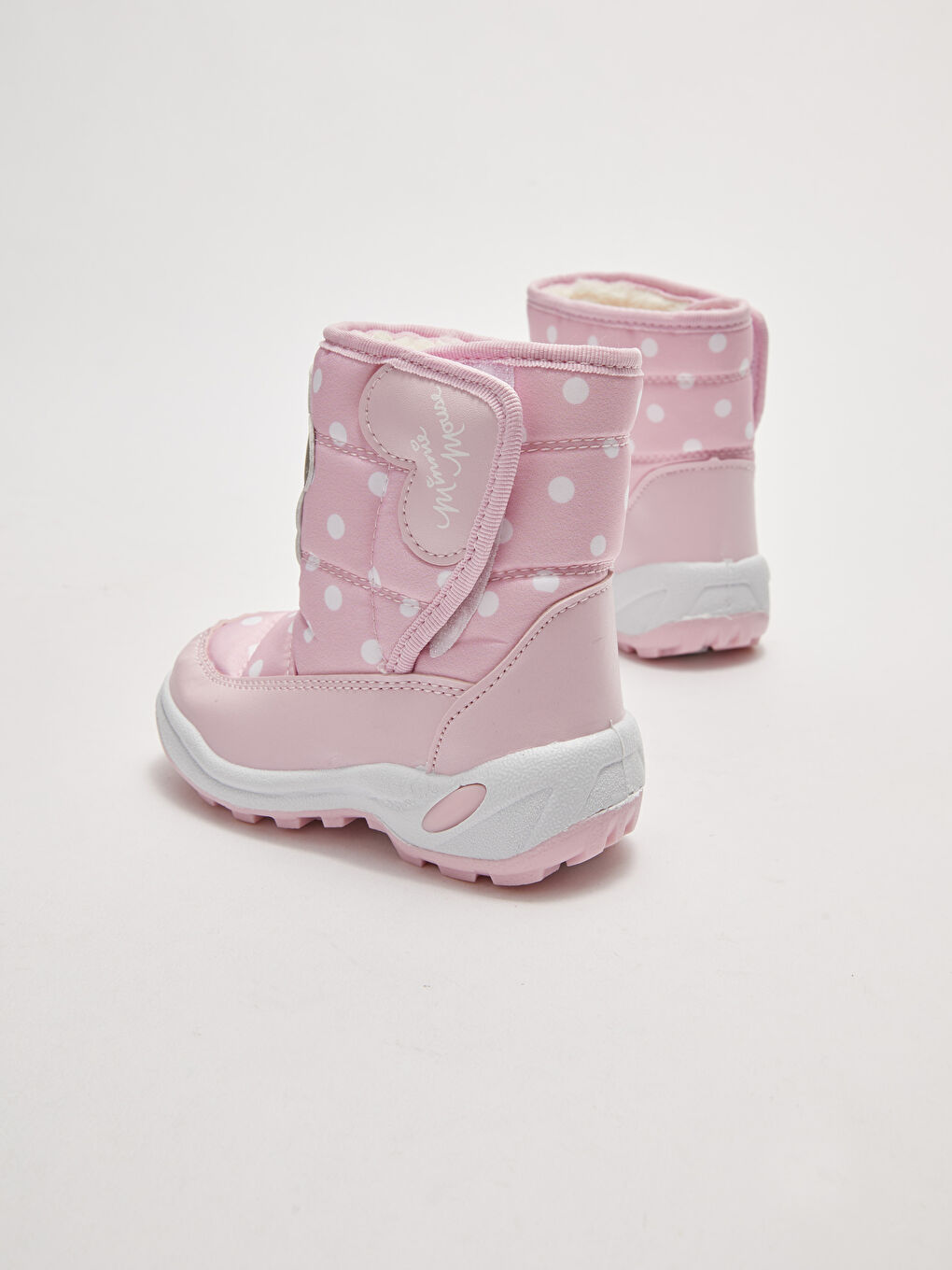 Minnie Mouse Licensed Patch Detail Printed Velcro Closure Baby Girl Snow Boots-4