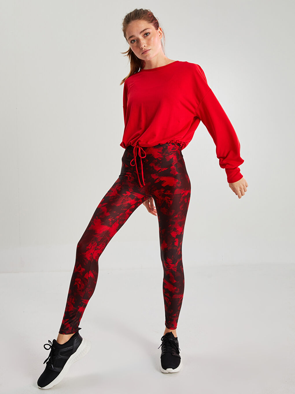 Crew Neck Plain Long Sleeve Women's Sweatshirt-3