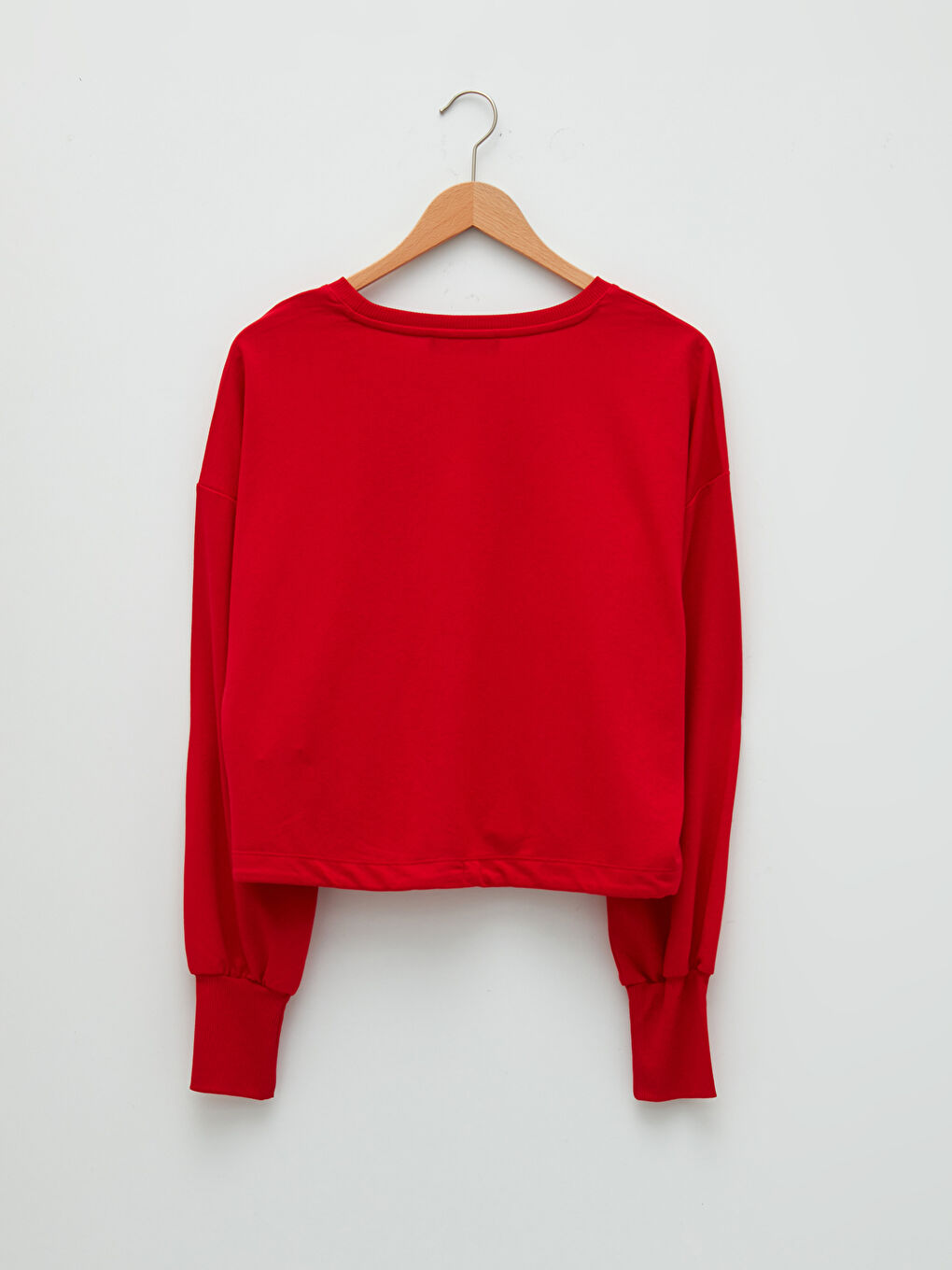 Crew Neck Plain Long Sleeve Women's Sweatshirt-7