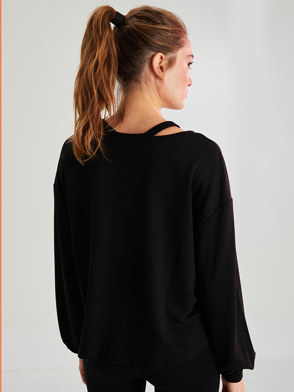 Hanorac Sport pentru Femei cu Guler Rotund, Mâneci Lungi, Croială Regulară-4