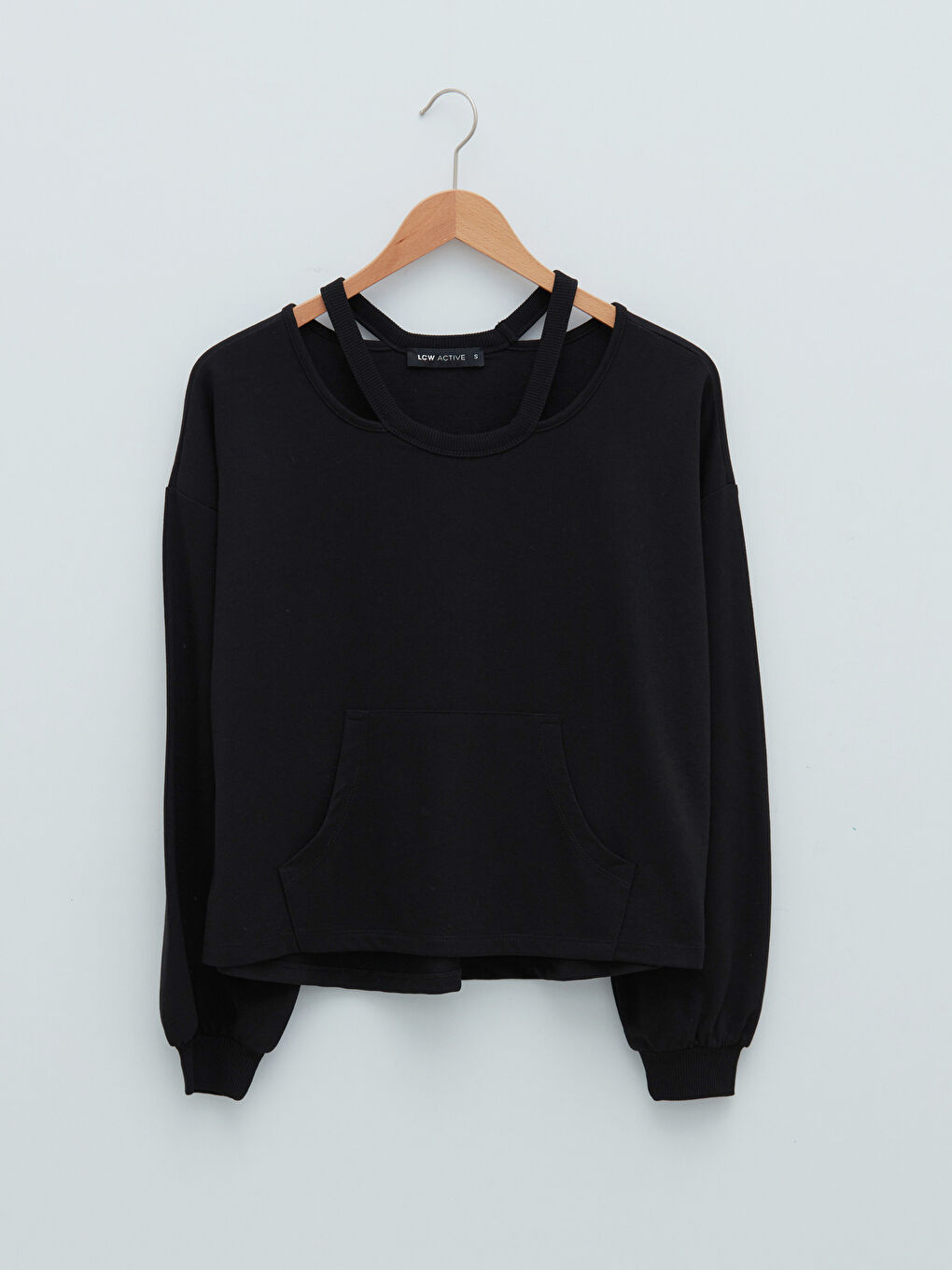 Hanorac Sport pentru Femei cu Guler Rotund, Mâneci Lungi, Croială Regulară-5