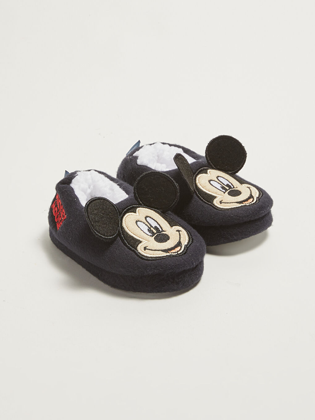 Lacivert Mickey Mouse Lisanslı Yürüme Öncesi Erkek Bebek Ev Terliği-1