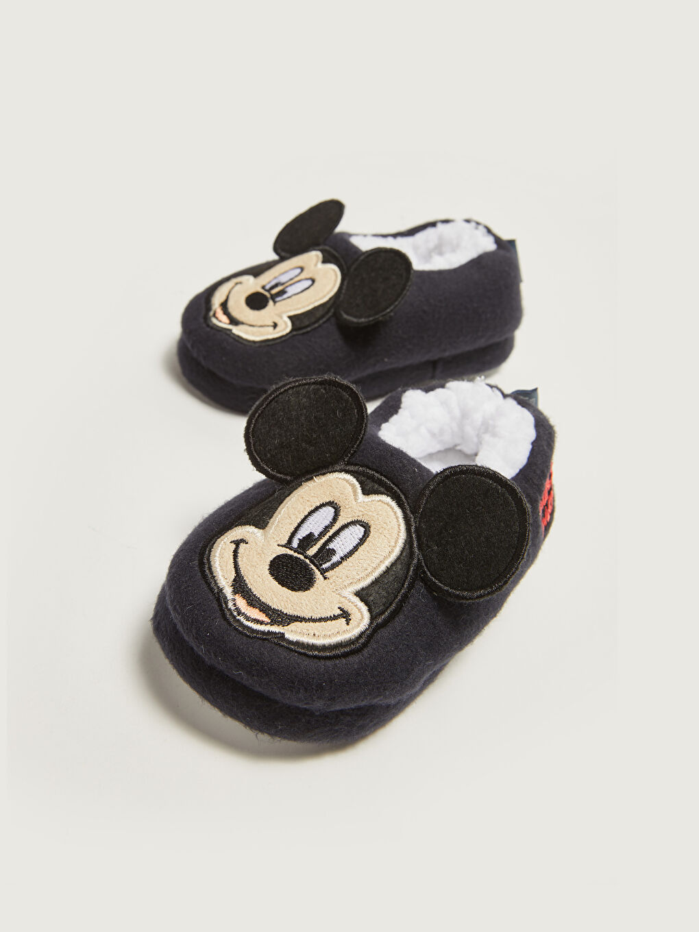 Lacivert Mickey Mouse Lisanslı Yürüme Öncesi Erkek Bebek Ev Terliği-3