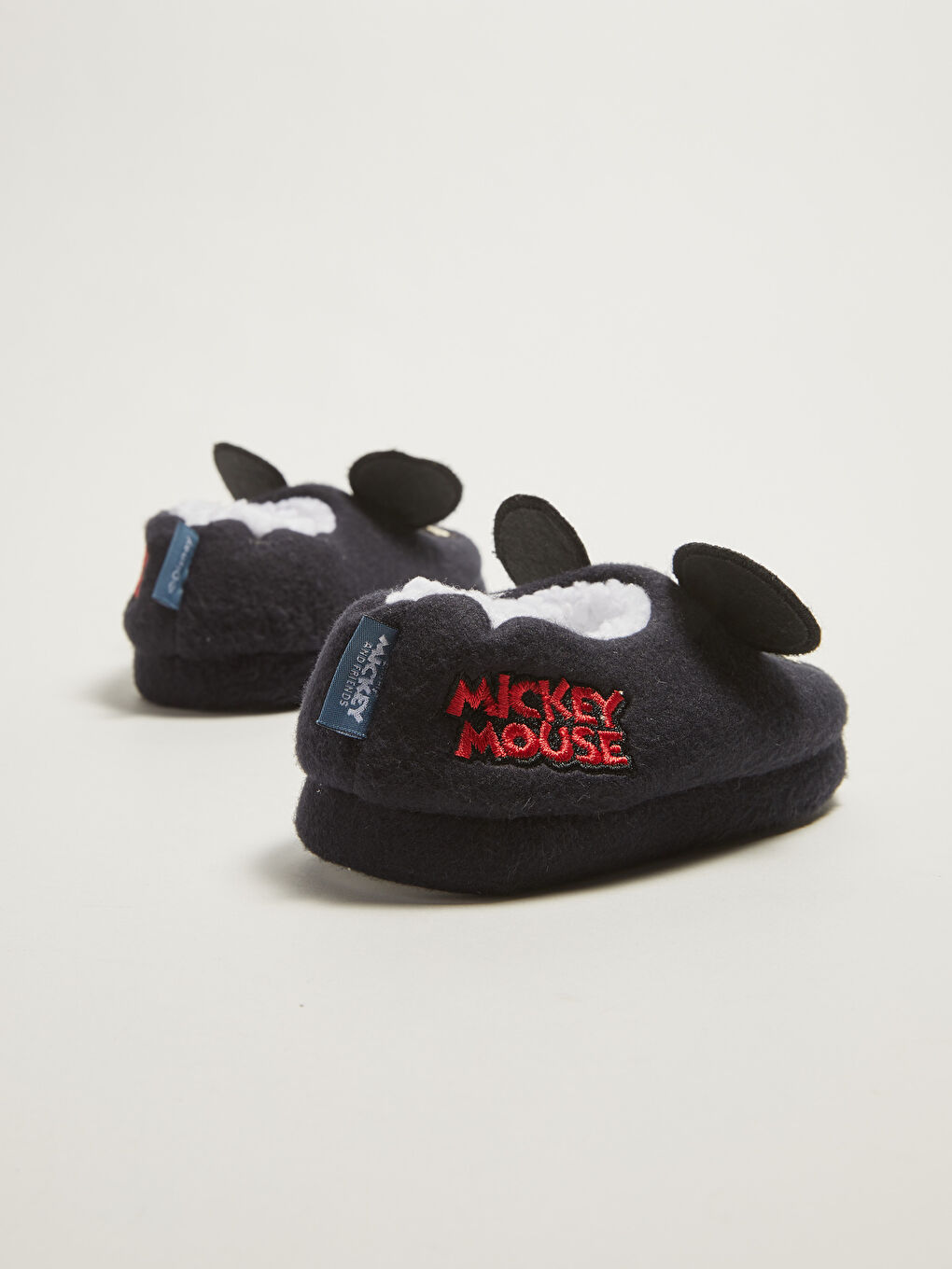 Lacivert Mickey Mouse Lisanslı Yürüme Öncesi Erkek Bebek Ev Terliği-5