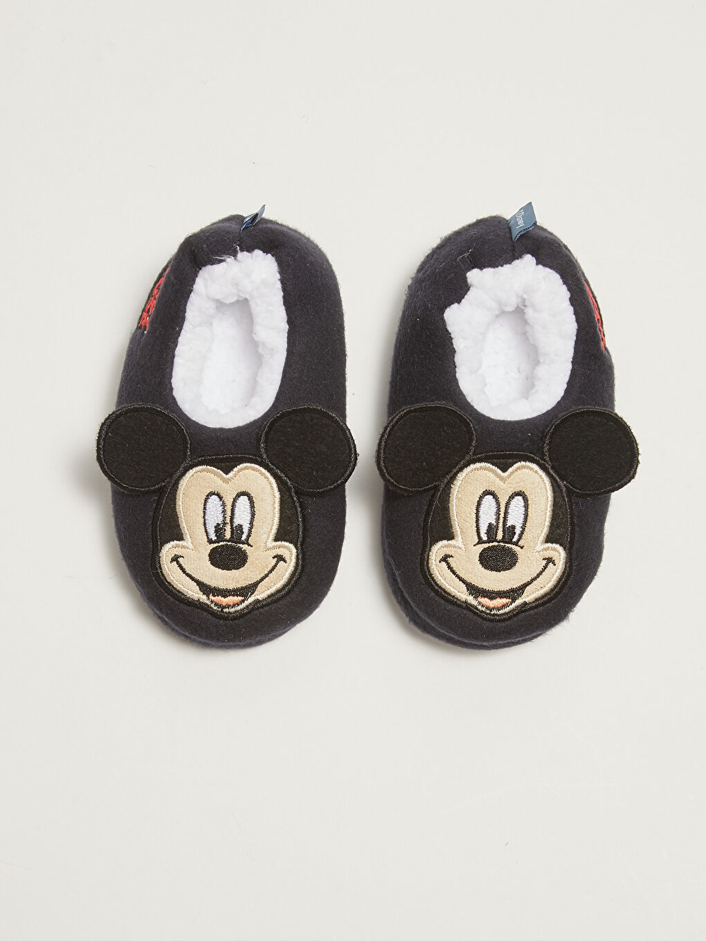 Lacivert Mickey Mouse Lisanslı Yürüme Öncesi Erkek Bebek Ev Terliği-6