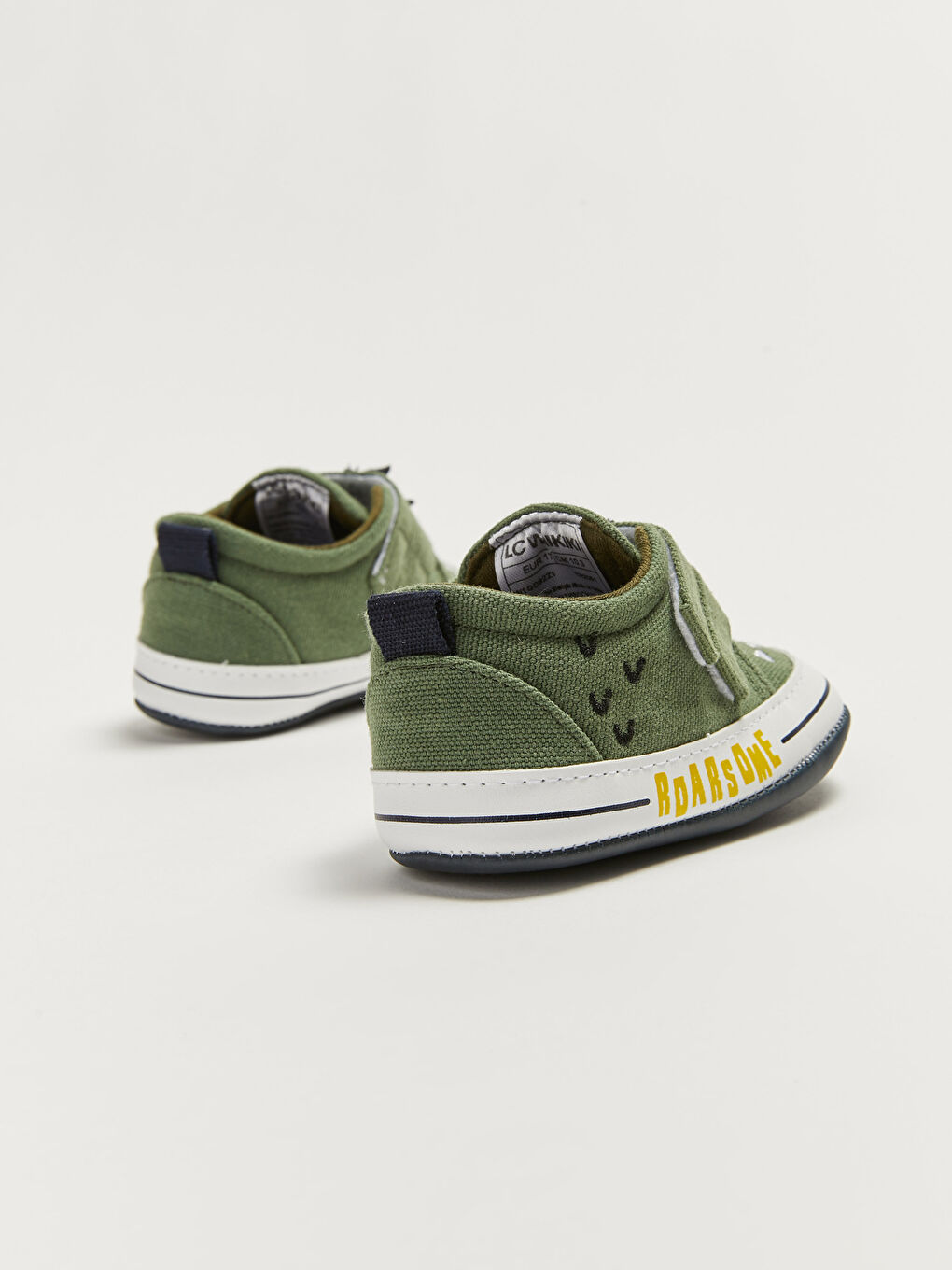 Yeşil Nakış Detaylı Yürüme Öncesi Erkek Bebek Ev Ayakkabısı-4