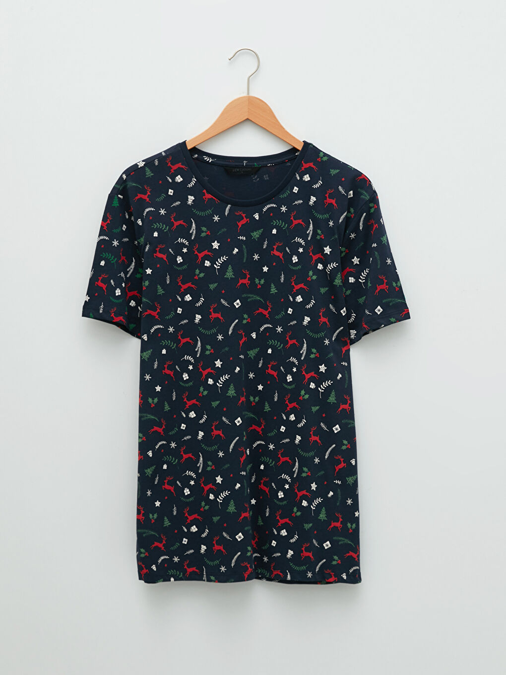 XSIDE Rundhalsausschnitt Kurzarm Weihnachtsmotiv Jersey T-Shirt für Herren -W1GE20Z8-HRC