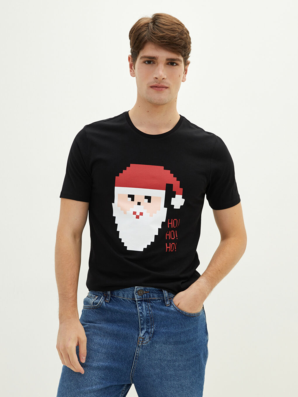 XSIDE Crew Neck Short Sleeve Printed Combed Cotton Men's T-shirt -W1GE21Z8-CVL