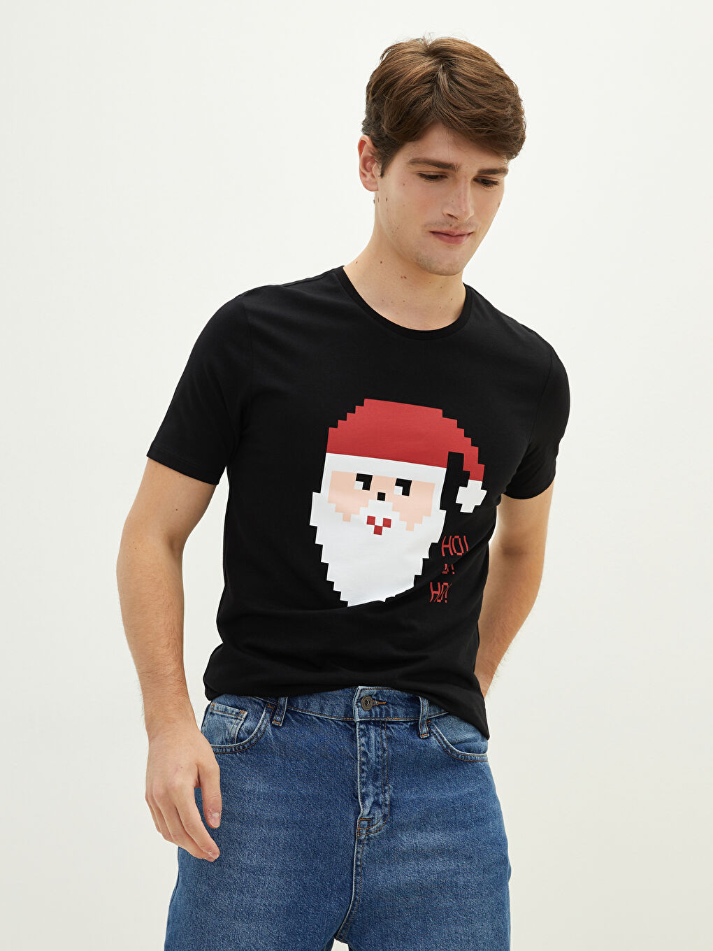 XSIDE Crew Neck Short Sleeve Printed Combed Cotton Men's T-shirt -W1GE21Z8-CVL