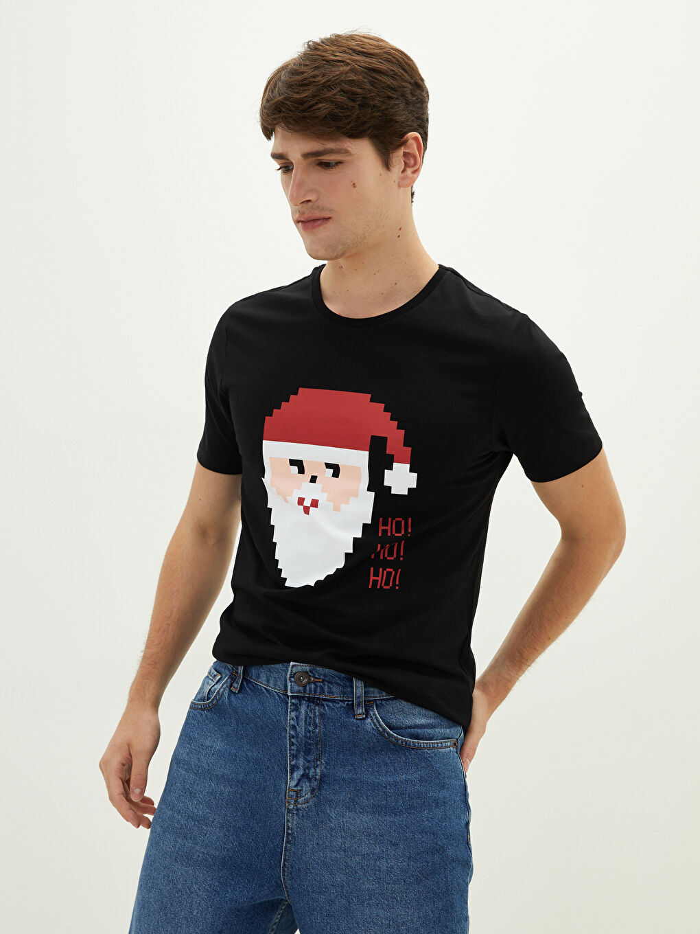 XSIDE Crew Neck Short Sleeve Printed Combed Cotton Men's T-shirt -W1GE21Z8-CVL