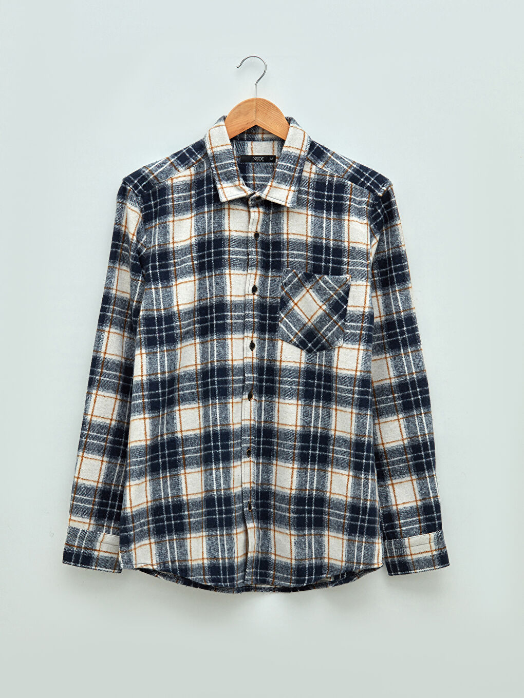 Regular Fit Long Sleeve Plaid Men's Flannel Shirt Jacket-5