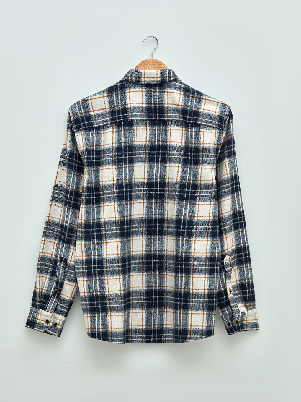 Regular Fit Long Sleeve Plaid Men's Flannel Shirt Jacket-6