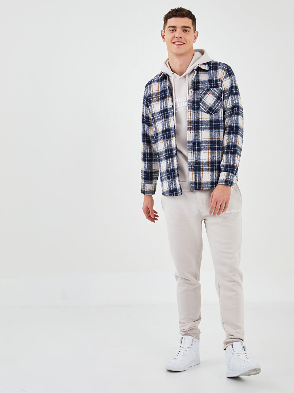 Regular Fit Long Sleeve Plaid Men's Flannel Shirt Jacket-3