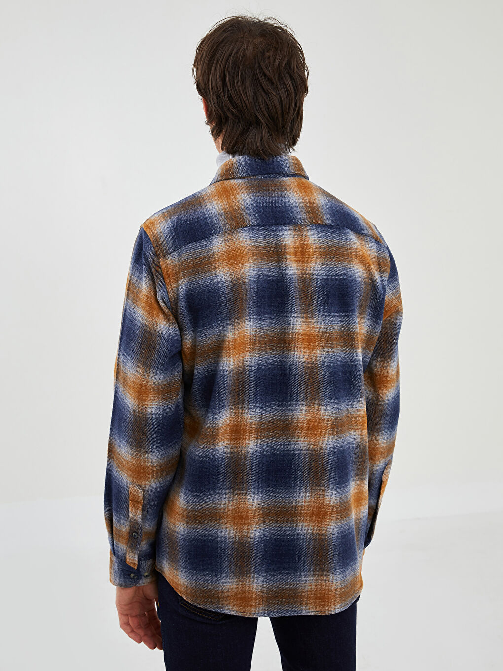 XSIDE Regular Fit Long Sleeve Plaid Men's Flannel Shirt Jacket -W1GE26Z8-LN6