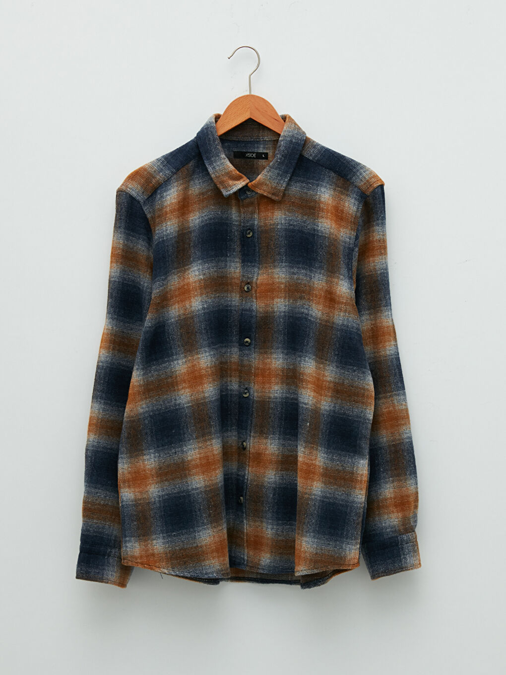 XSIDE Regular Fit Long Sleeve Plaid Men's Flannel Shirt Jacket -W1GE26Z8-LN6