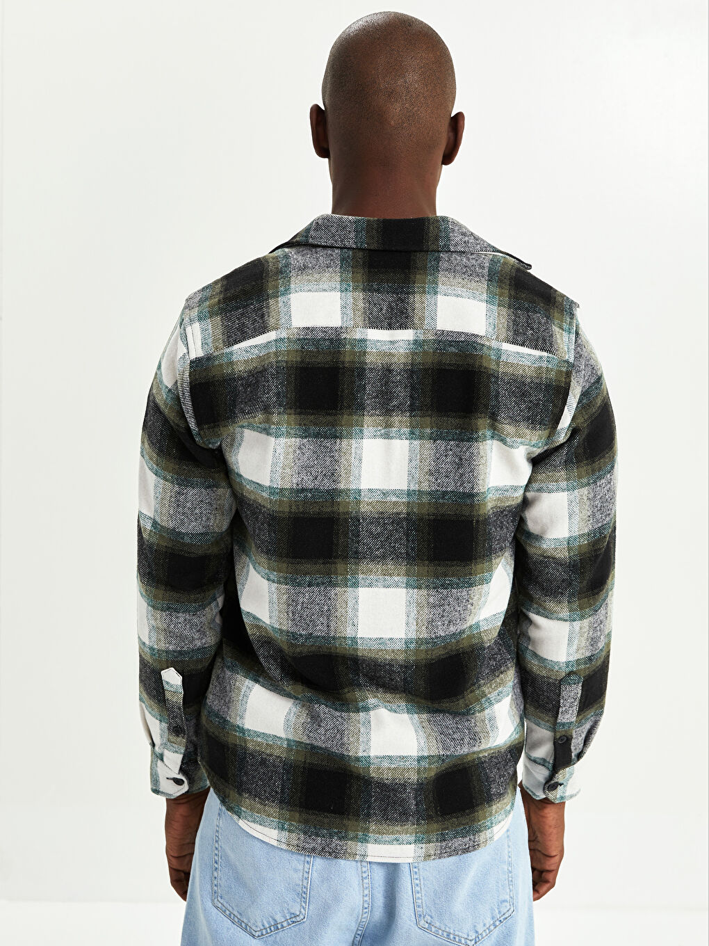 XSIDE Regular Fit Long Sleeve Plaid Men's Flannel Shirt Jacket -W1GE29Z8-LME