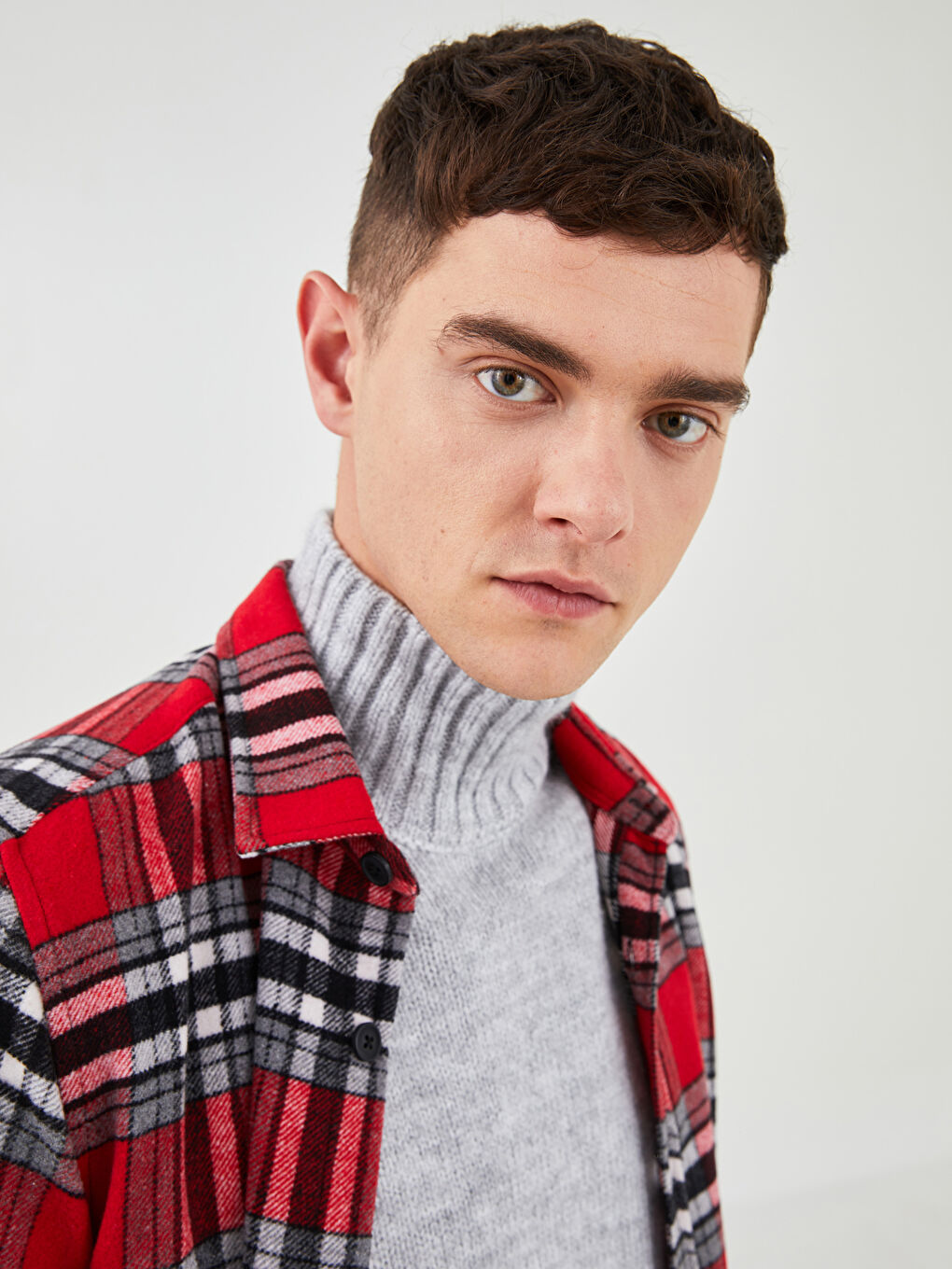 XSIDE Regular Fit Long Sleeve Plaid Men's Flannel Shirt Jacket -W1GE30Z8-LPA