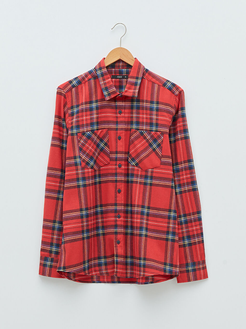 Kırmızı Regular Fit Uzun Kollu Ekose Erkek Gömlek