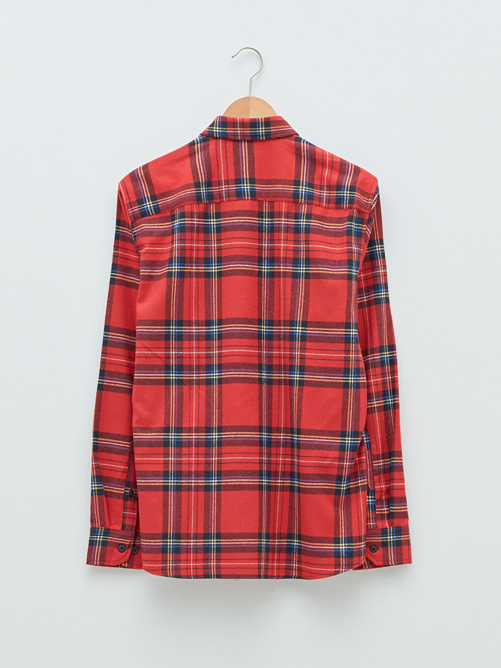 Kırmızı Regular Fit Uzun Kollu Ekose Erkek Gömlek-1