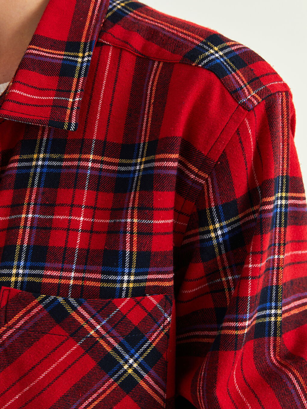 Kırmızı Regular Fit Uzun Kollu Ekose Erkek Gömlek-2