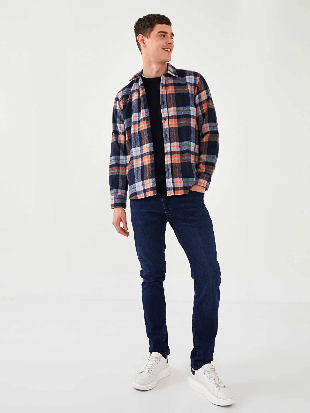 XSIDE Regular Fit Long Sleeve Plaid Men's Flannel Shirt Jacket -W1GE86Z8-LND