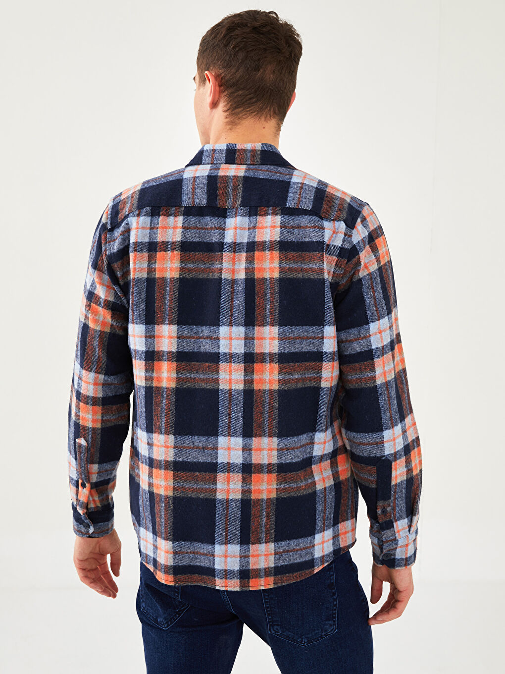 XSIDE Regular Fit Long Sleeve Plaid Men's Flannel Shirt Jacket -W1GE86Z8-LND