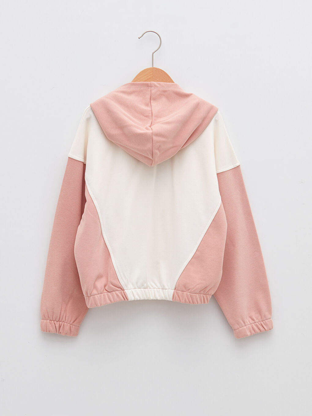 Pembe Kapüşonlu Baskılı Uzun Kollu Kız Çocuk Sweatshirt-1