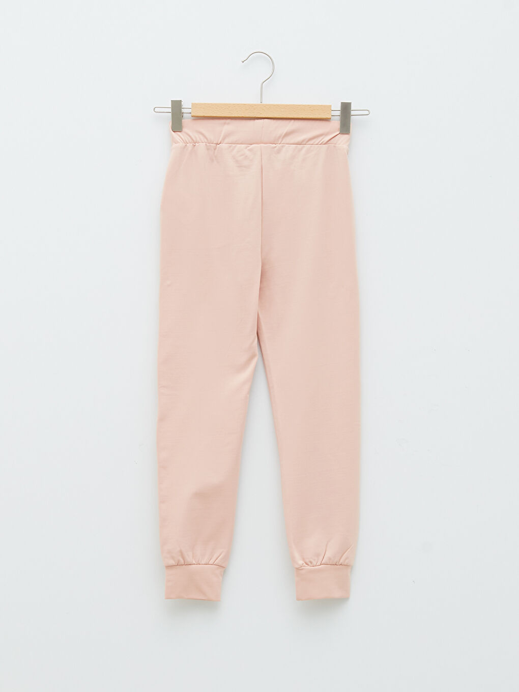 Pembe Beli Lastikli Slogan Baskılı Kız Çocuk Jogger Eşofman Alt-1