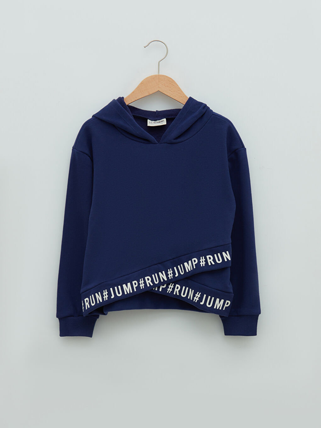 Mor Kapüşonlu Baskılı Uzun Kollu Kız Çocuk Sweatshirt