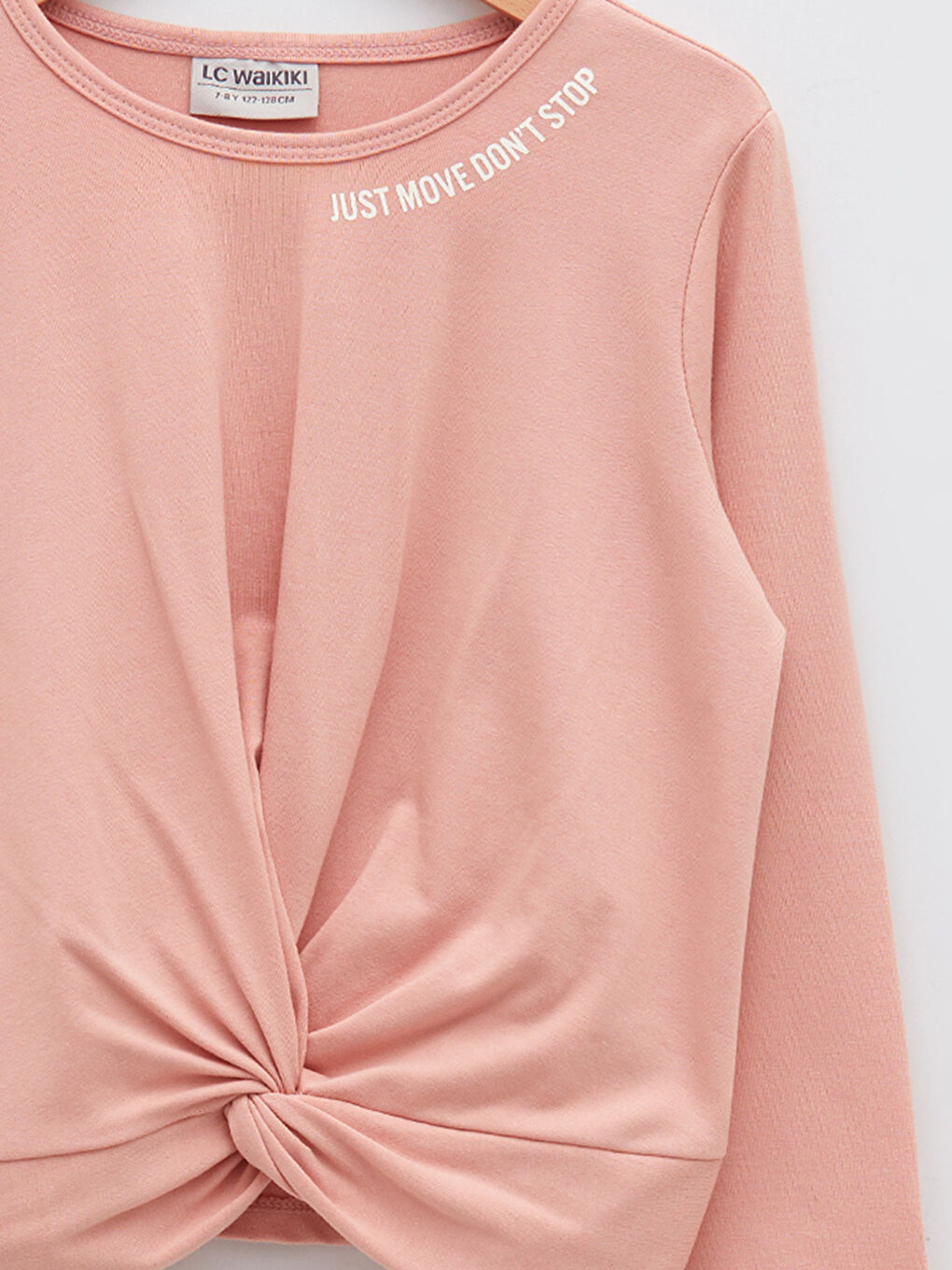 Pembe Bisiklet Yaka Baskılı Uzun Kollu Kız Çocuk Tişört-2