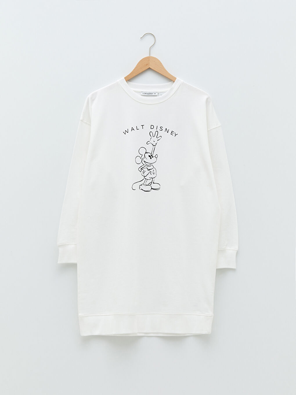 Crew Neck Mickey Mouse Printed Women's Sweatshirt Tunic-5