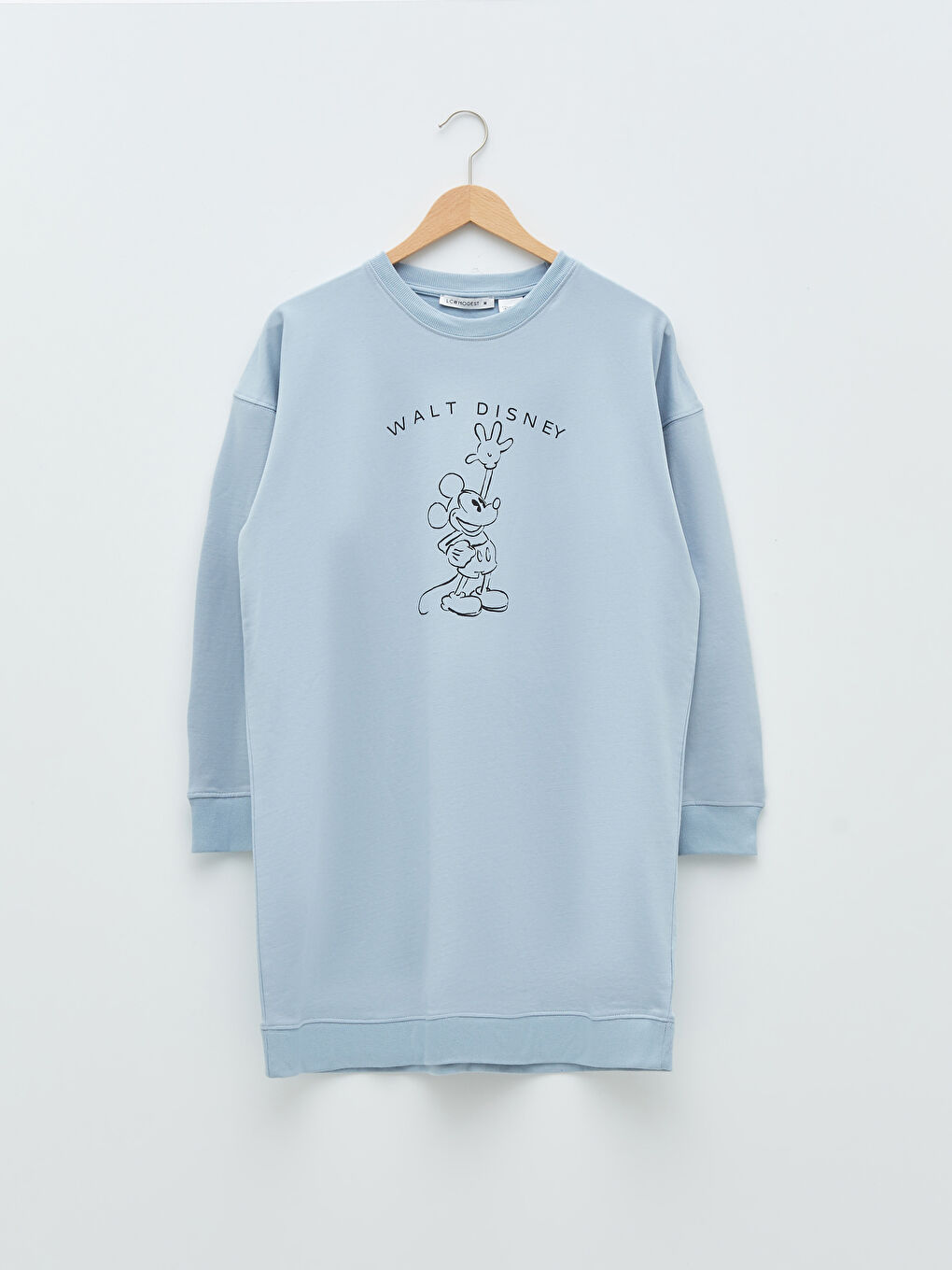 LCW Modest Bisiklet Yaka Mickey Mouse Baskılı Kadın Sweatshirt Tunik -W1GG04Z8-UD9