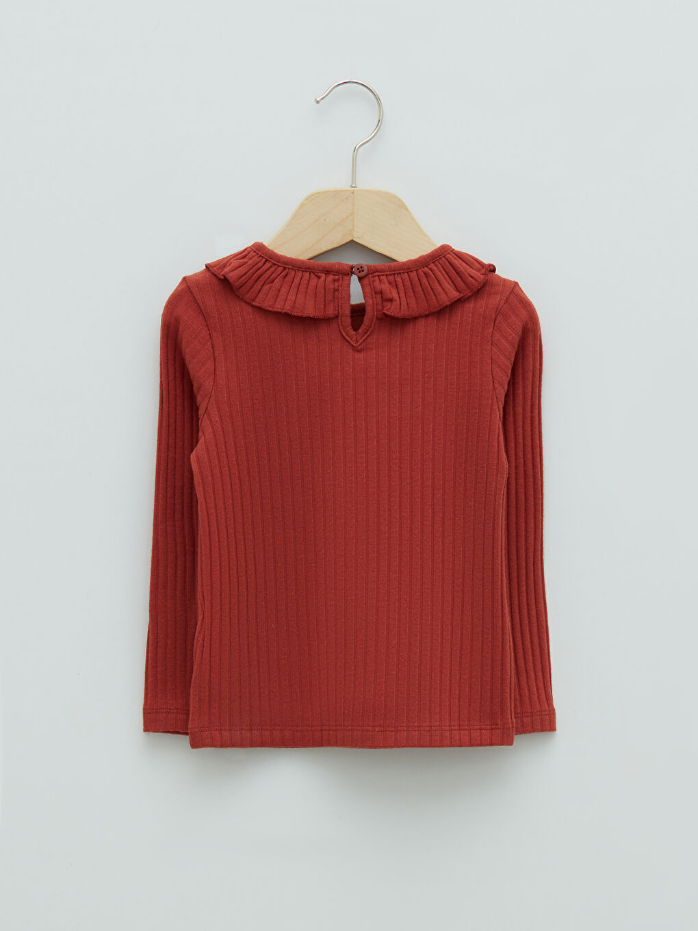 Crew Neck Long Sleeve Basic Baby Girl T-shirt-1