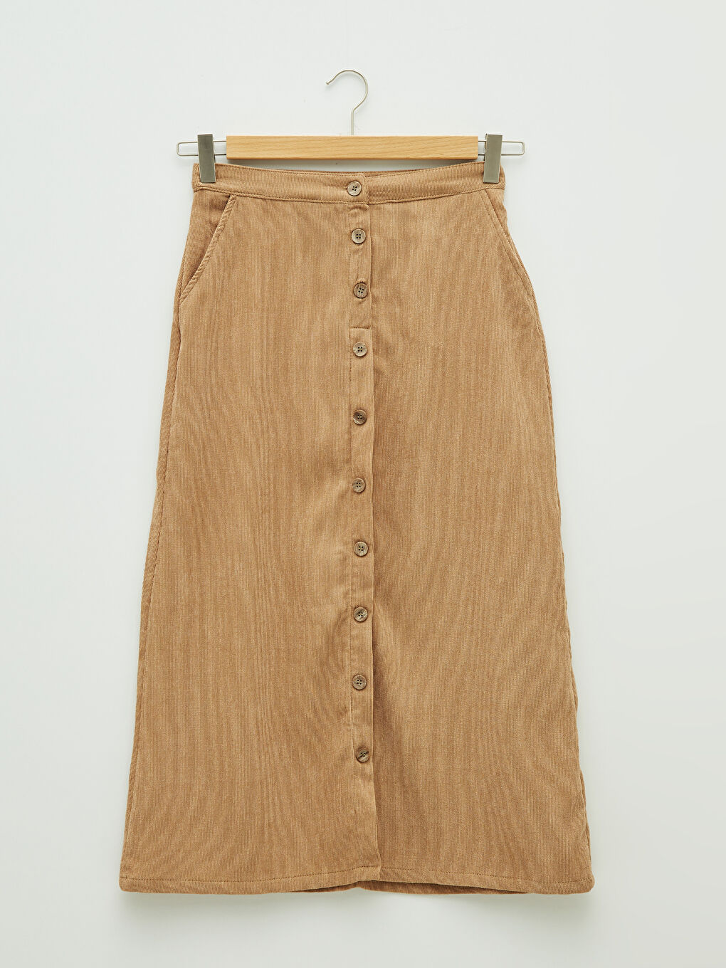 Women's Elastic Waist Corduroy Skirt-5