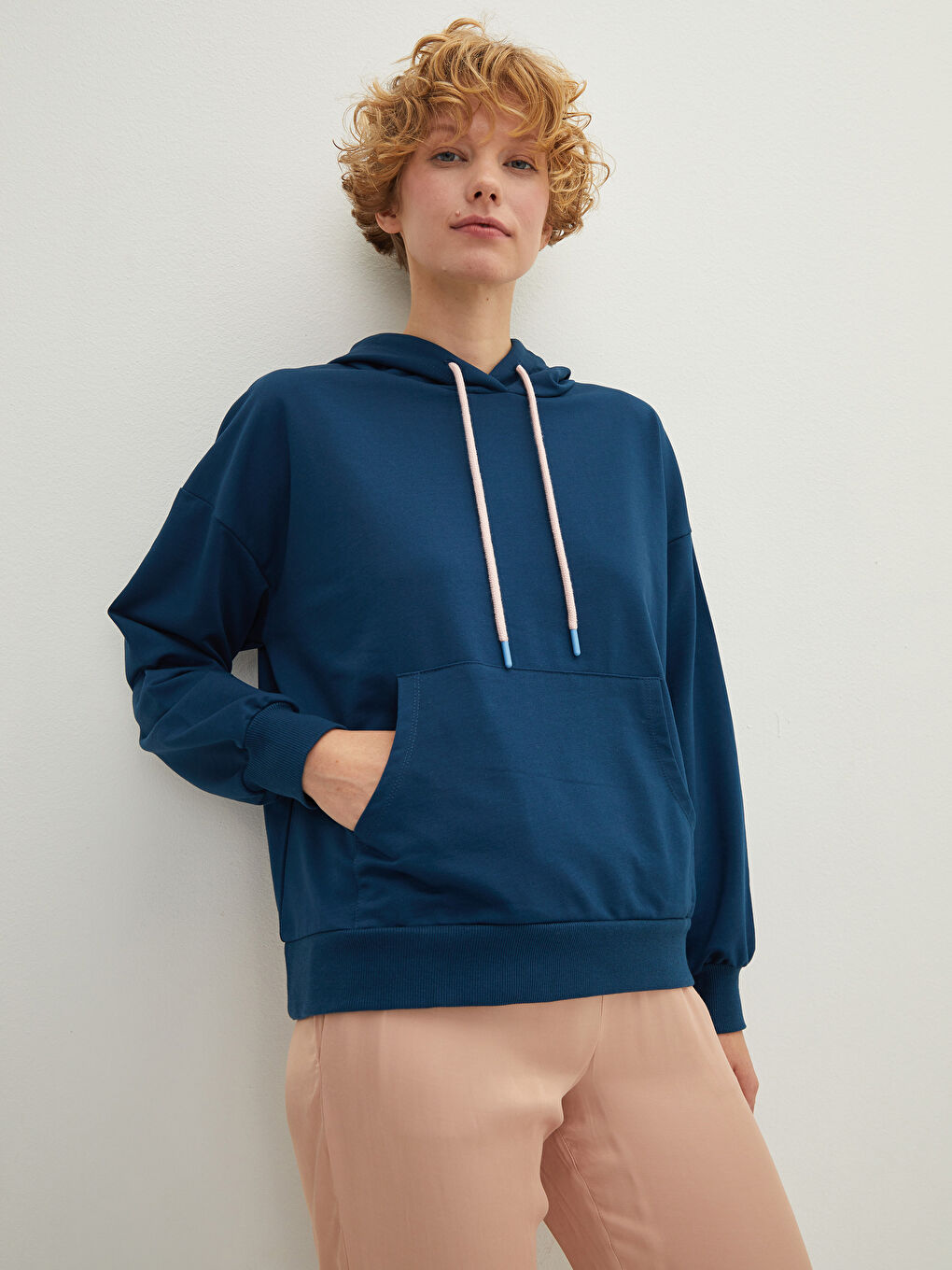 Hooded Collar Regular Long Sleeve Women's Sweatshirt -W1GG86Z8-LYB