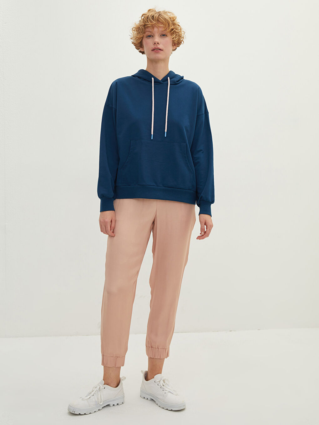 Hooded Collar Regular Long Sleeve Women's Sweatshirt -W1GG86Z8-LYB