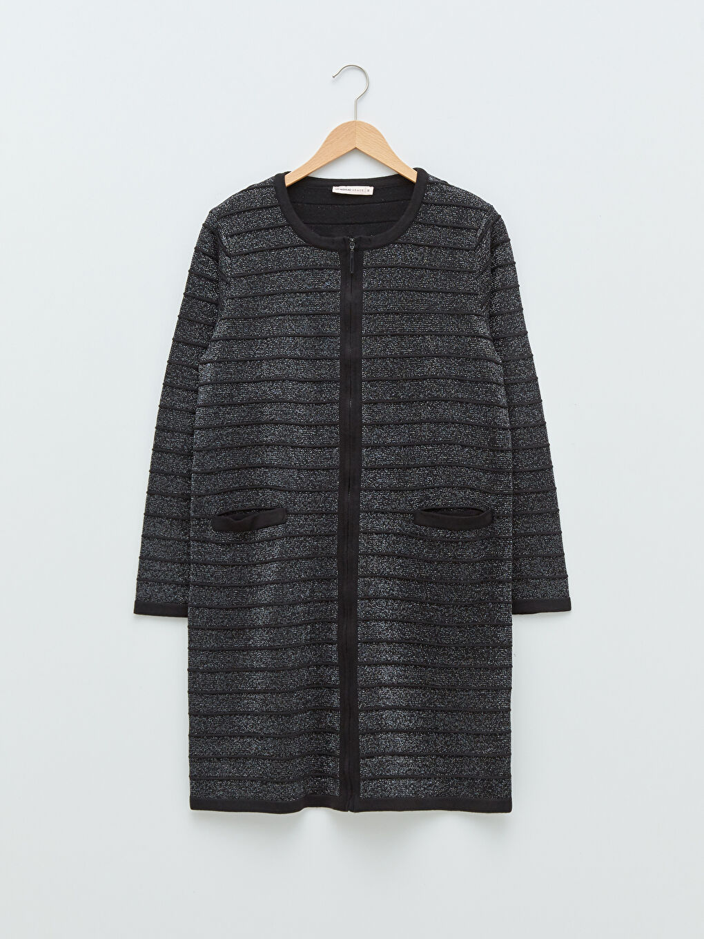 Кръгло деколте, с шарки, дълъг ръкав, жилетка от трико за жени-5