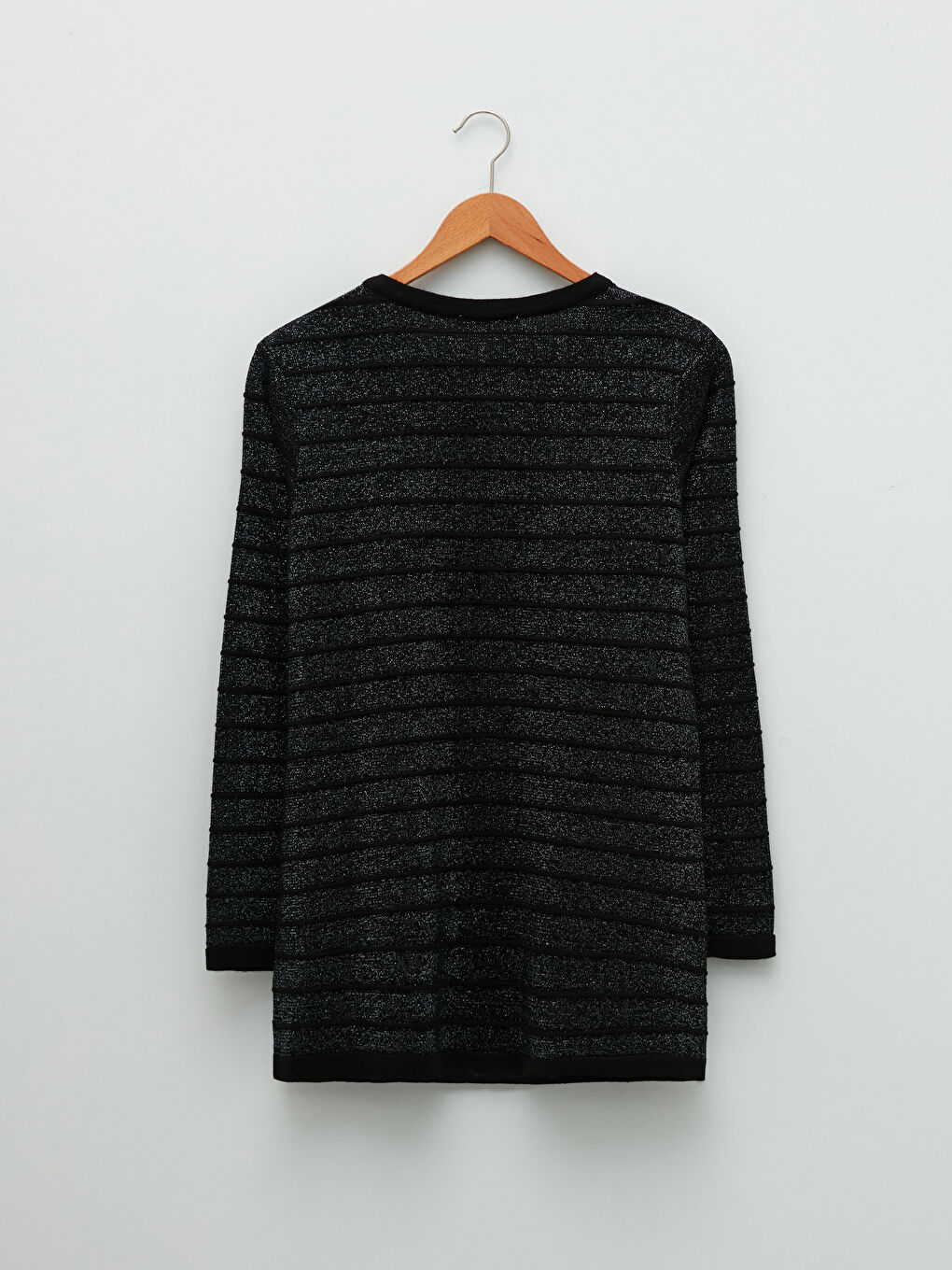 әйелдерге арналған дөңгелек жағалы өрнекті ұзын жең трикотаж кардиган-8