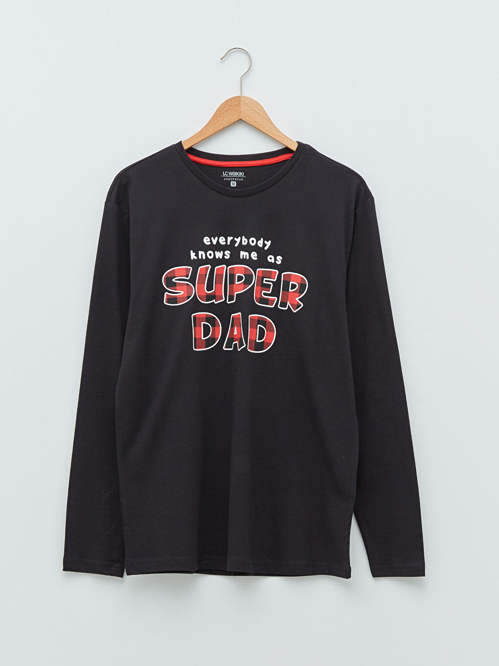 Siyah Aile Koleksiyonu Standart Kalıp Baskılı Erkek Pijama Takım-6