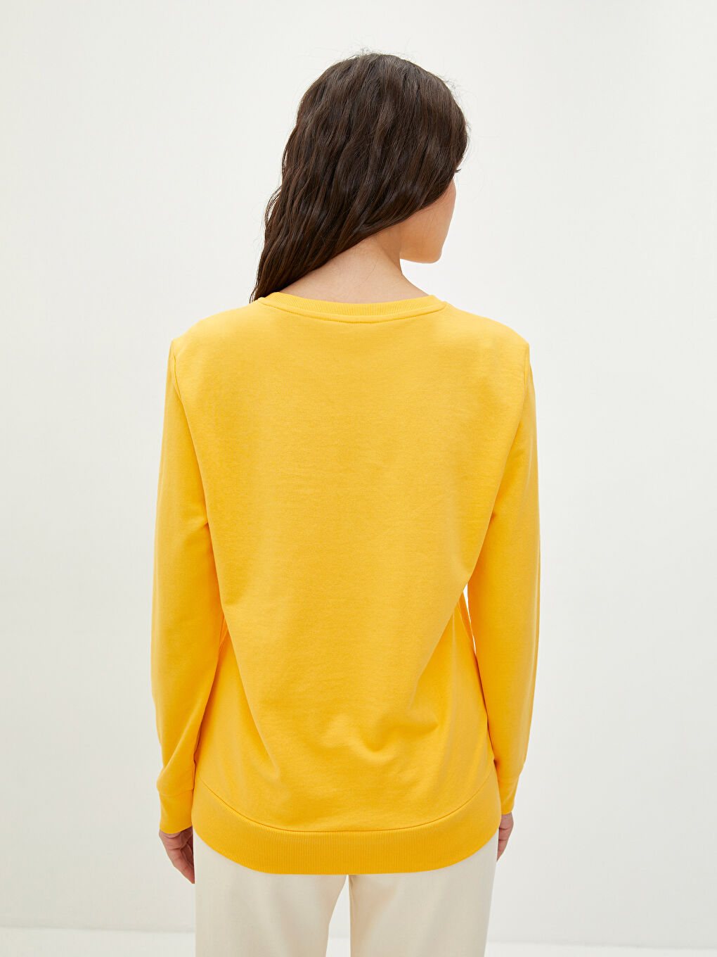 Crew Neck Printed Long Sleeve Women's Sweatshirt-5