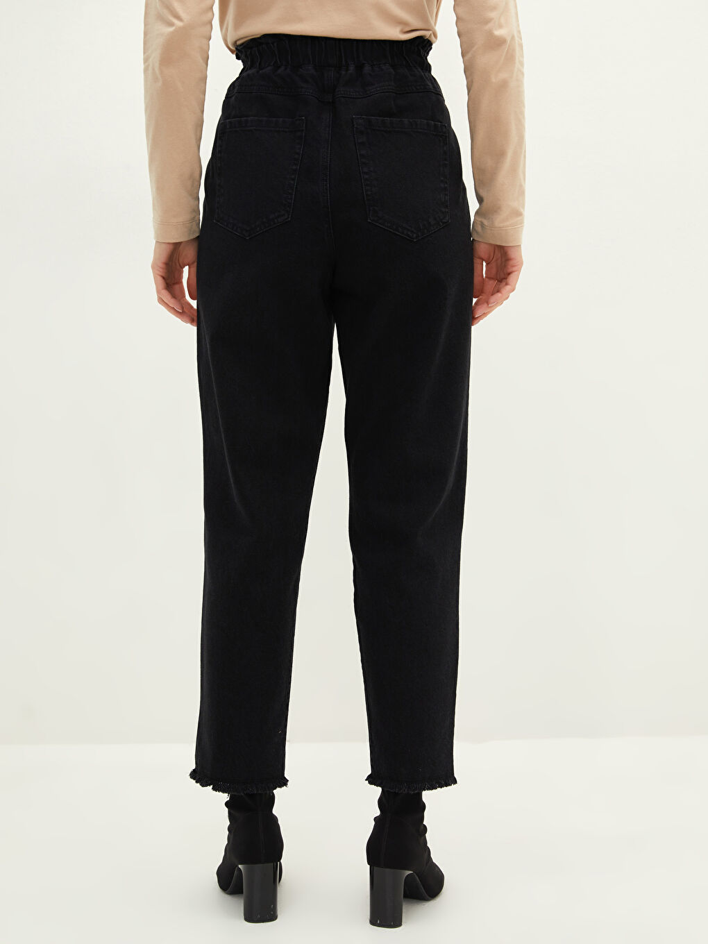 LCW Modest Wide Fit Pocket Detailed Harem Women Rodeo Jean Trousers -W1GH55Z8-326