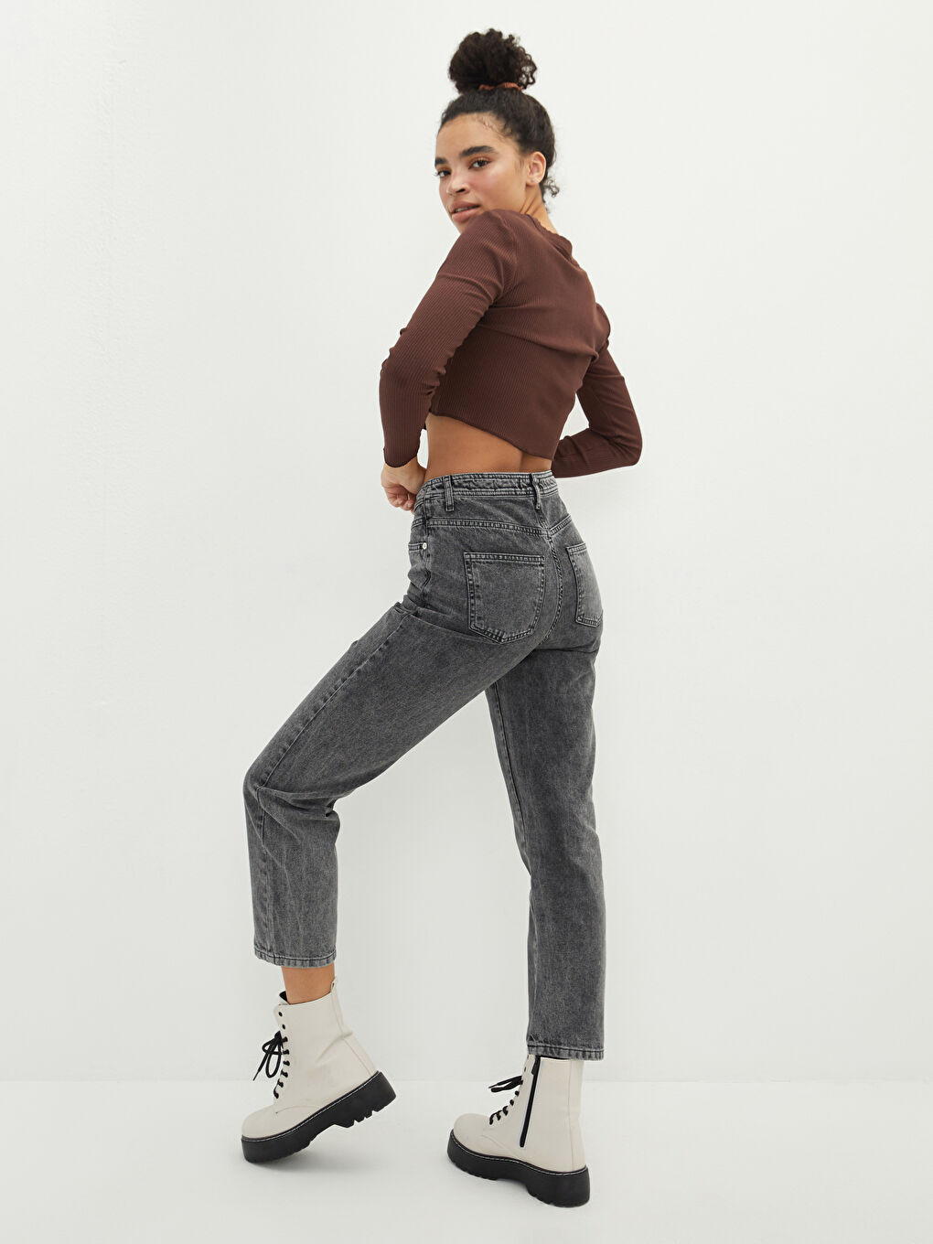 Джинси з високою талією, прямим кроєм та деталями кишень для жінок Rodeo Denim-2