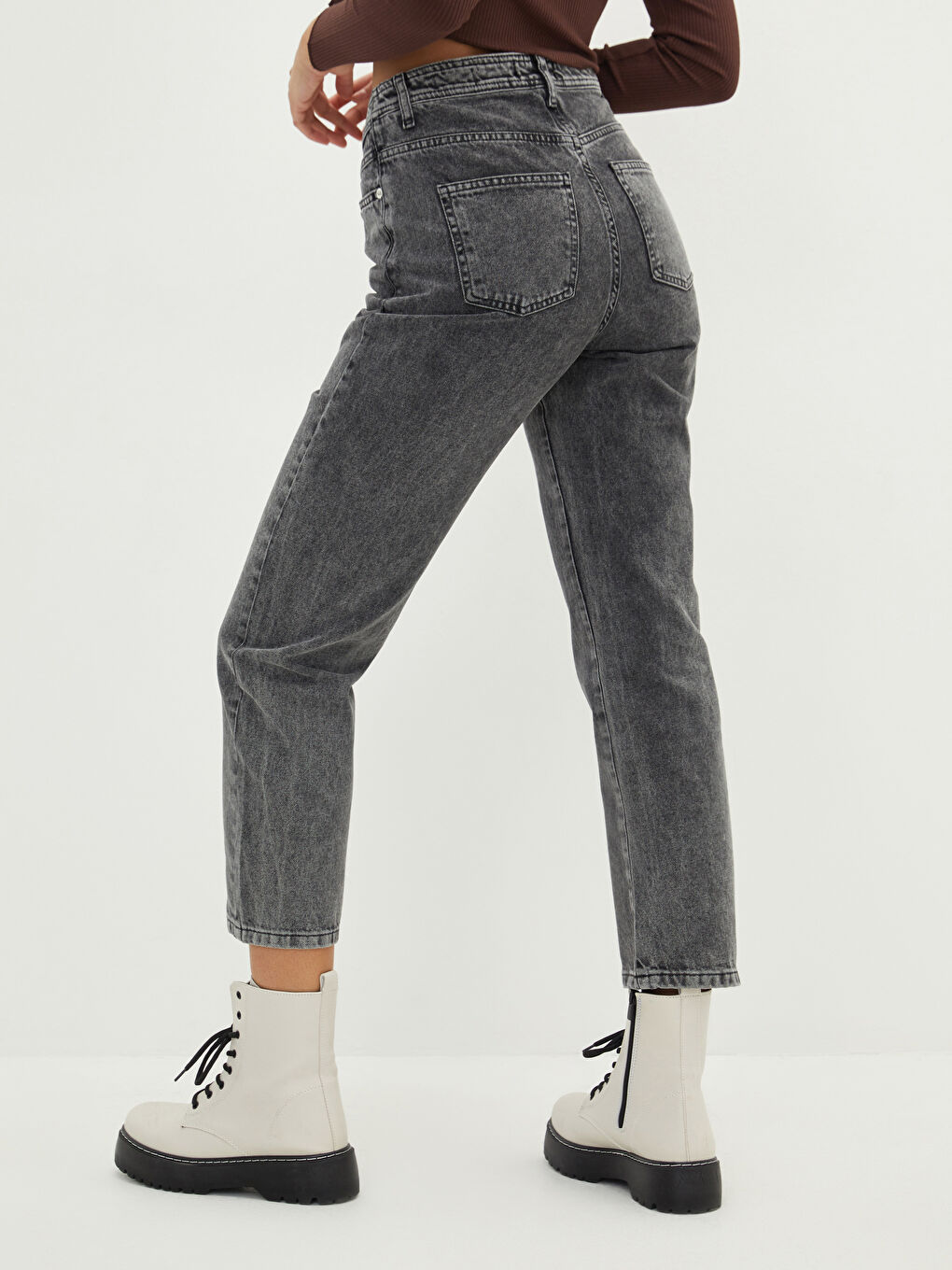 Джинси з високою талією, прямим кроєм та деталями кишень для жінок Rodeo Denim-4