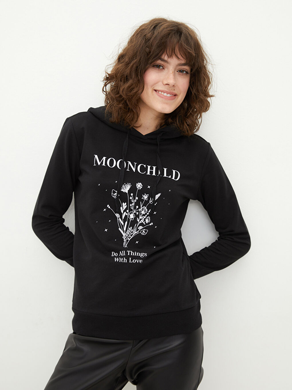 LCW Vision Hooded Printed Long Sleeve Women's Sweatshirt -W1GH67Z8-CVL