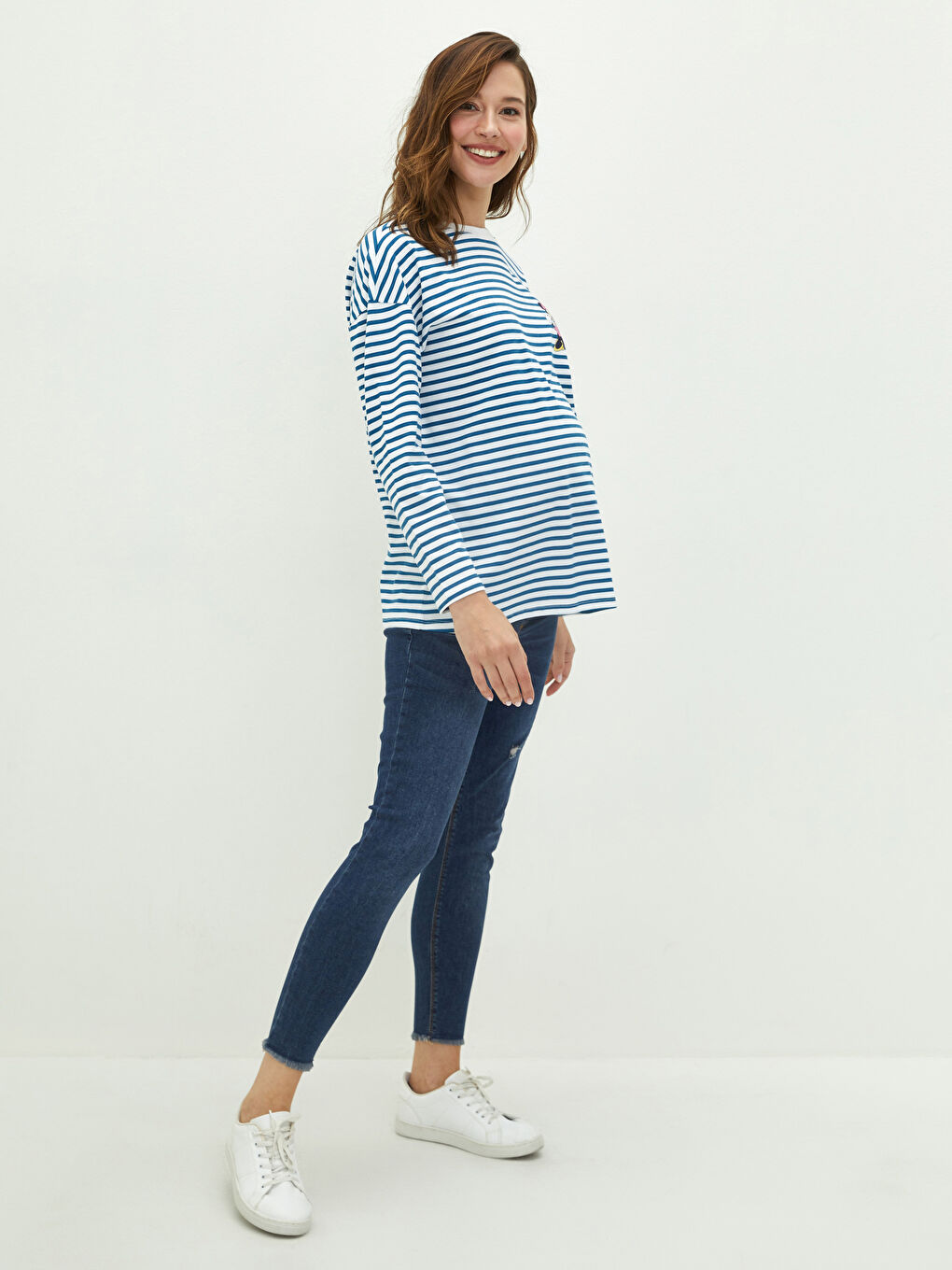 LCWAIKIKI Maternity Mercury Skinny Fit Pocket Detailed Maternity Rodeo Jean Trousers with Abdominal Panels -W1GH70Z8-309